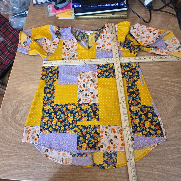 Andree By Unit Womens Multi Print Traditional Top V Neck Multicolor Medium - Picture 11 of 14